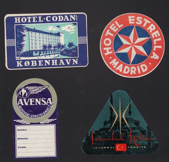 Hotel Baggage Labels, Dates Unknown (Source: Baldwin Family)